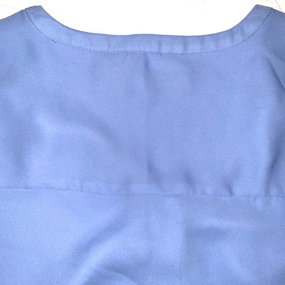 LC Lauren Conrad M blouse blue BOHO long cuffed sleeve lightweight button accent - Picture 14 of 15